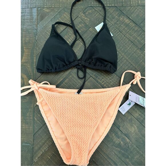 Black and Orange Boho Bottom Bikini Swim Size Large - Picture 4 of 4